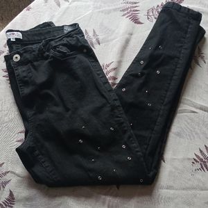 Black studded jeans